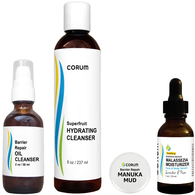 Malassezia Control Starter Kit - Corum Hydrating Cleanser + Corum Malassezia Powder + Corum Malassezia Moisturizer