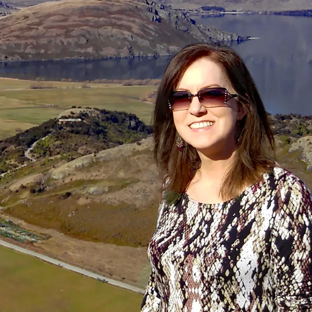 Nita Peterson overlooking Lake Wanaka
